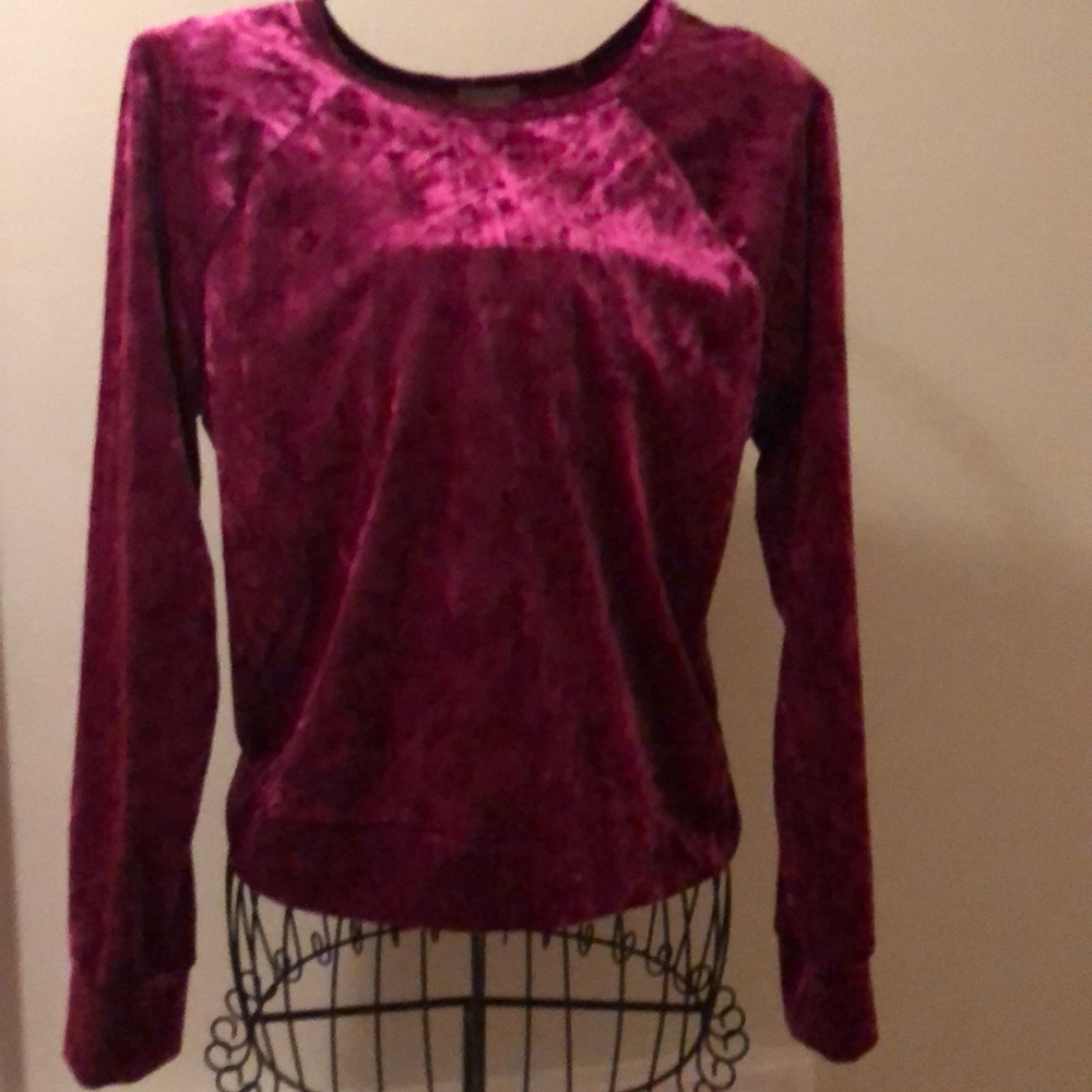 NWOT Maroon Velvet Sweatshirt